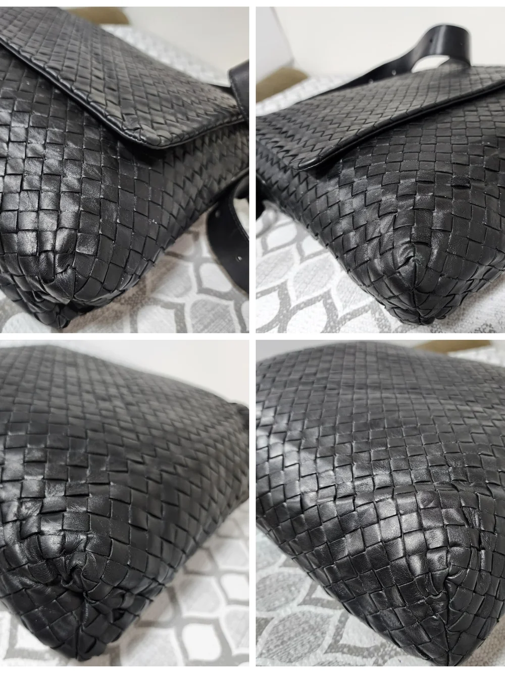 BOTTEGA VENETA Nappa Intrecciato Messenger Bag Black